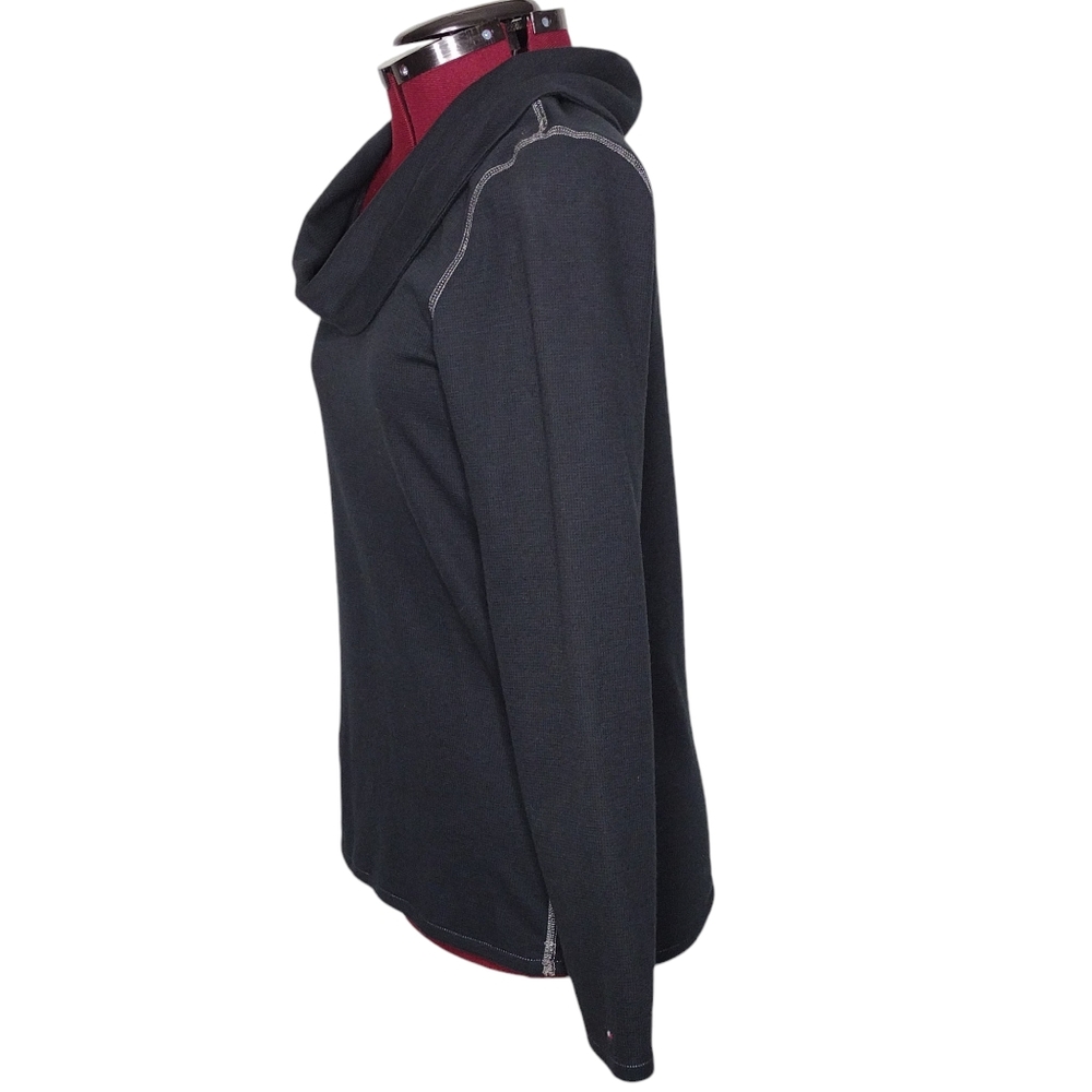 Tommy Hilfiger size L/G black cowl collar long sleeve thermal top, shirt - Picture 4 of 6